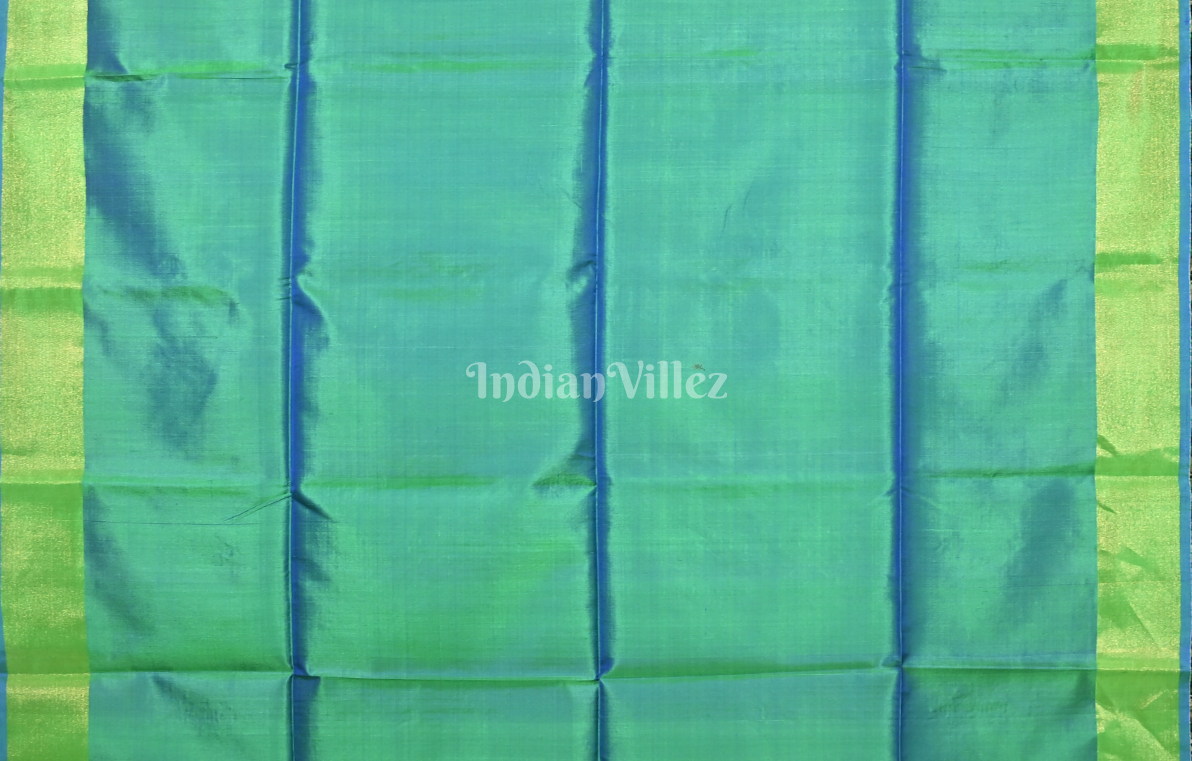 Rust Orange Green Pure Bishnupuri Silk Saree 