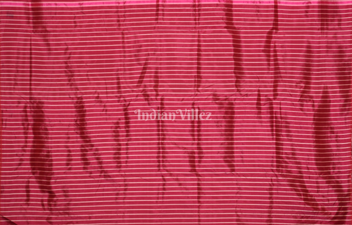 Maroon Peepal leaves Odisha Ikat Contemporary Designer Silk Saree 