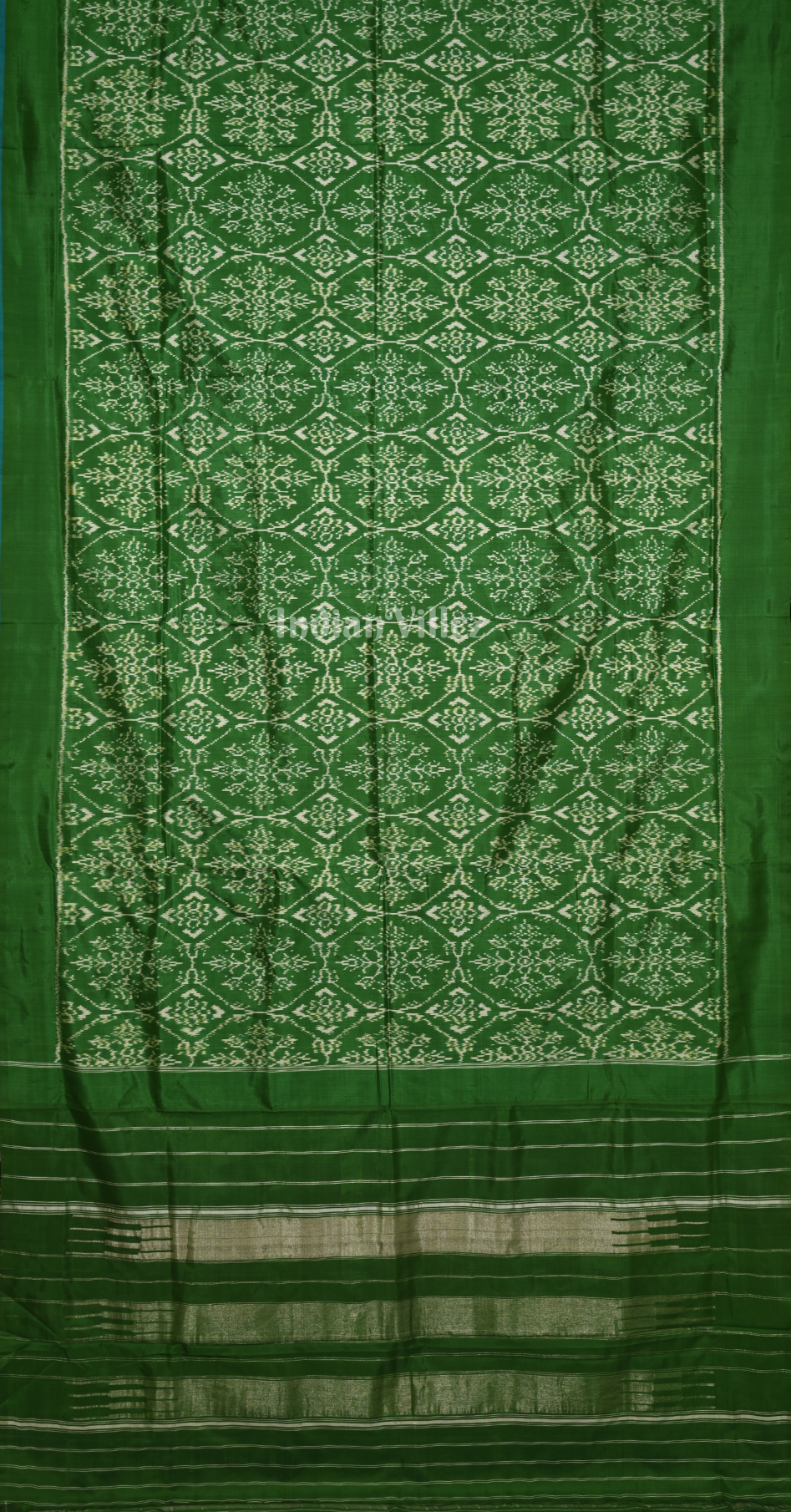 Forest Green Pochampally Ikat Silk Saree 