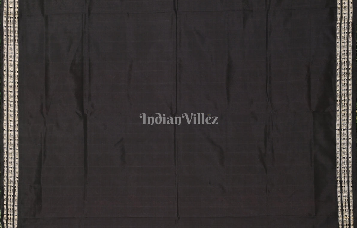 Red Black Dasakothi Odisha Ikat Sambalpuri Silk Saree 