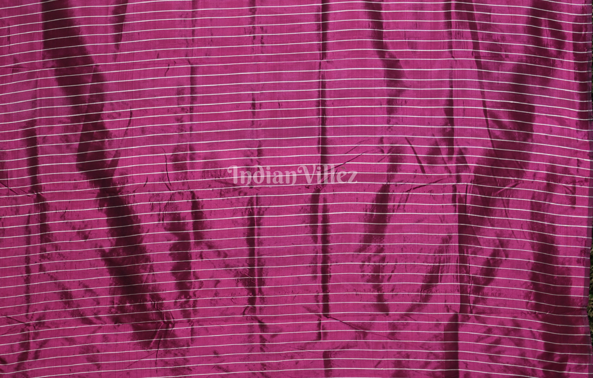 Magenta Pink Tree Motif Odisha Ikat Contemporary Designer Saree with Elephant Anchal