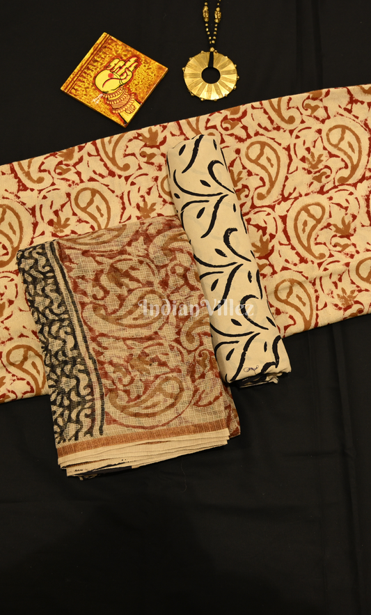 Multicolour Bagru Block Printed Cotton Suit Sets 