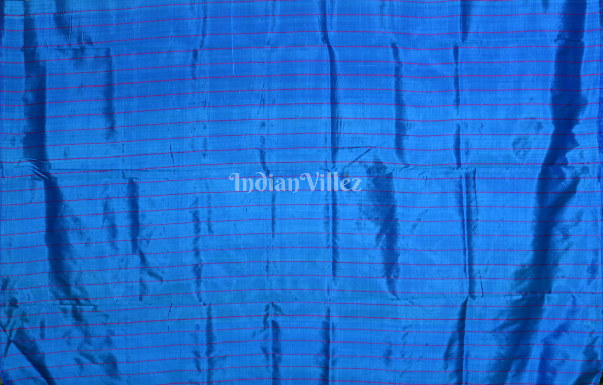 Green Blue Lotus Parrot Odisha Ikat Contemporary Designer Silk Saree
