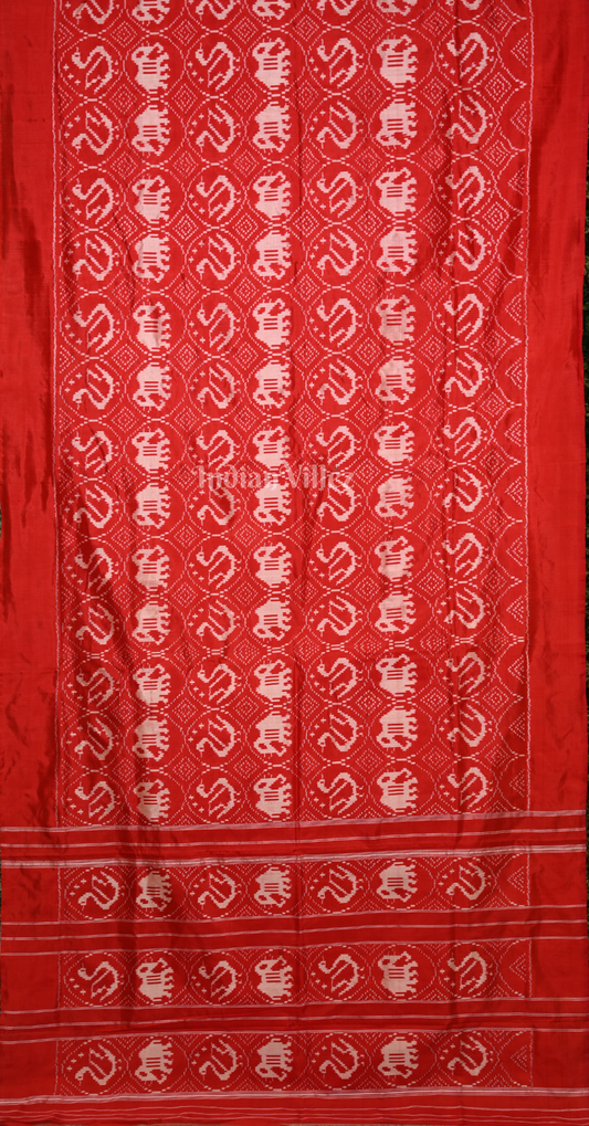  Exclusive Red Pochampally Ikat Silk Saree