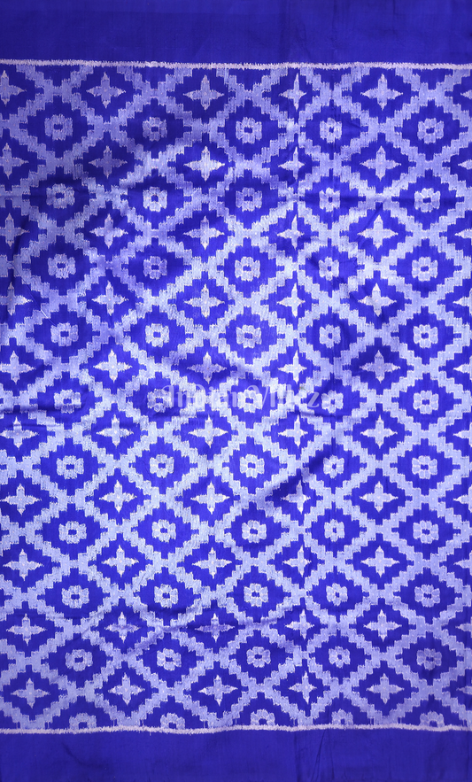 Royal Blue Pasapali Odisha Ikat Sambalpuri Silk Fabric