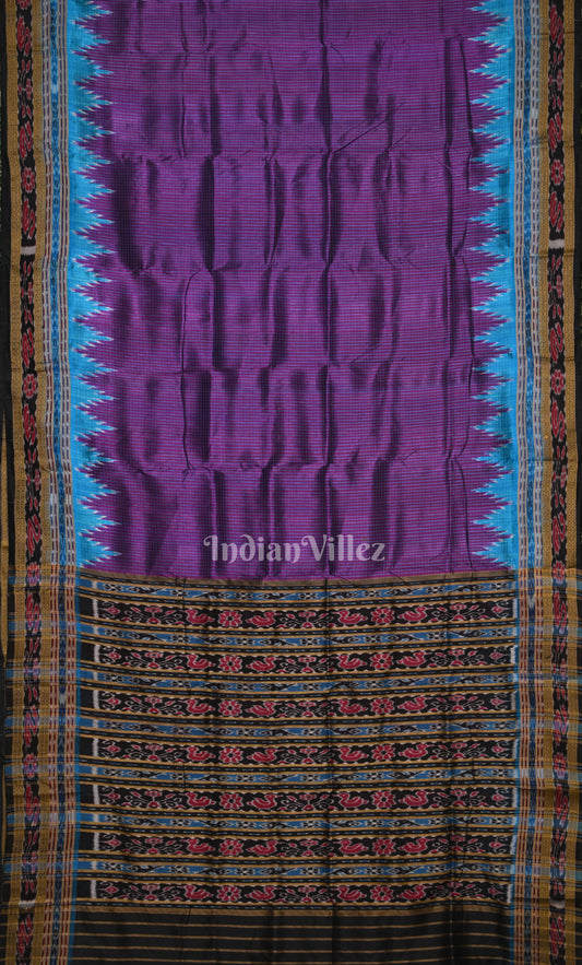 Purple Black Sachipar Odisha Ikat Khandua Silk Saree