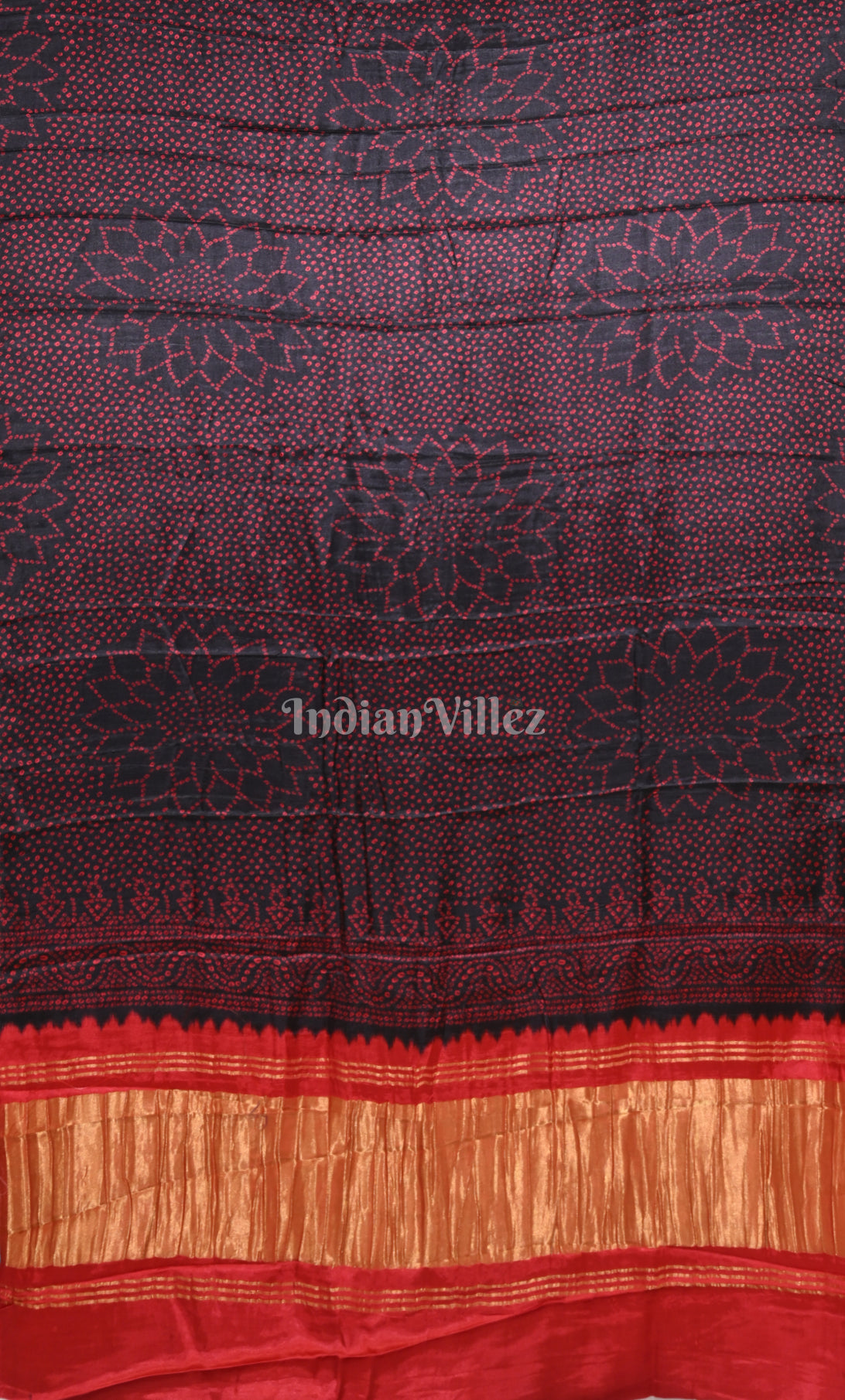 Purple Red Digital Print Gajji Silk Saree