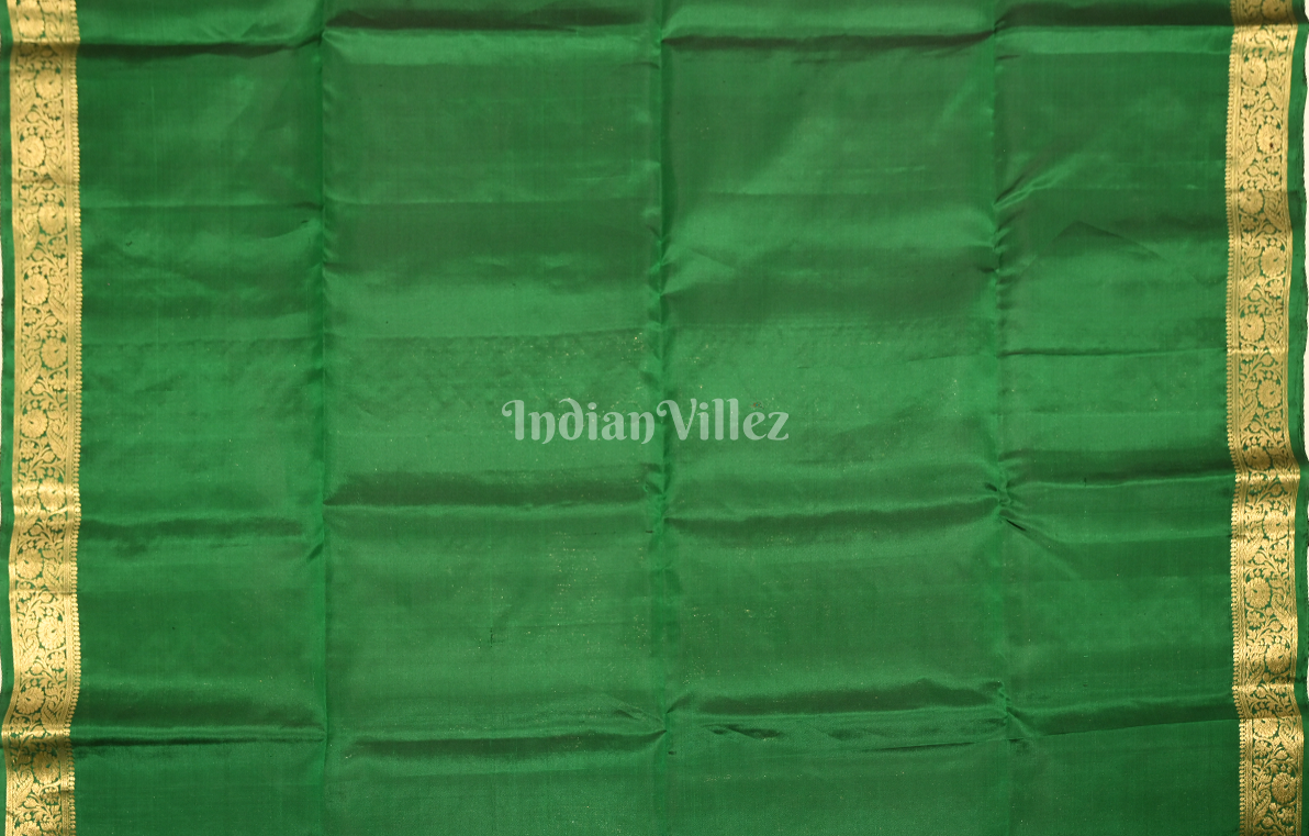 Green Butta Design Pure Kanjivaram Soft Silk Saree 