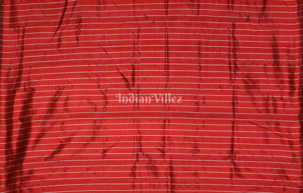 Maroon Lotus Sankha Motif Odisha Ikat Contemporary Silk Saree