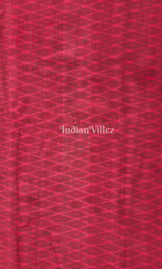 Dark Maroon Pochampally Ikat Cotton Fabric