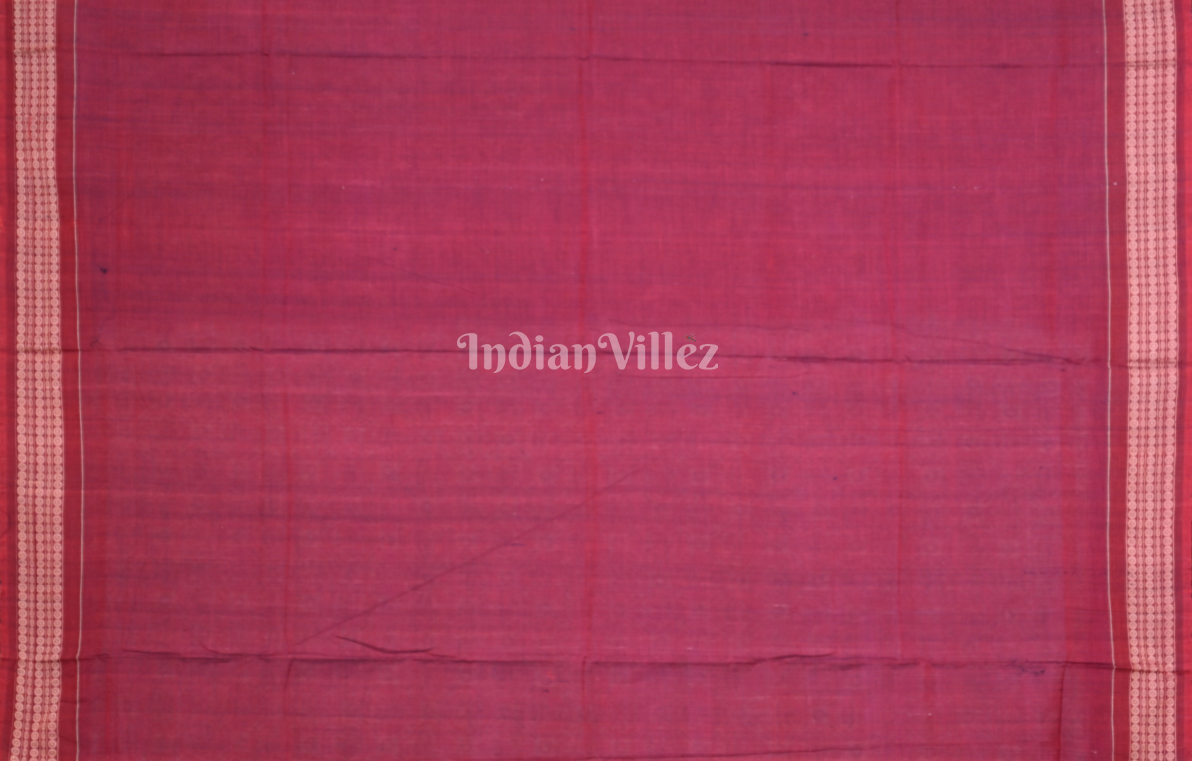 Pink Red Odisha Ikat Sambalpuri Cotton Saree 