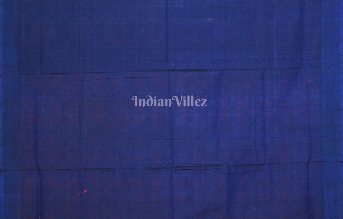 Pink Blue Sankha Motif Odisha Ikat Sambalpuri Cotton Saree