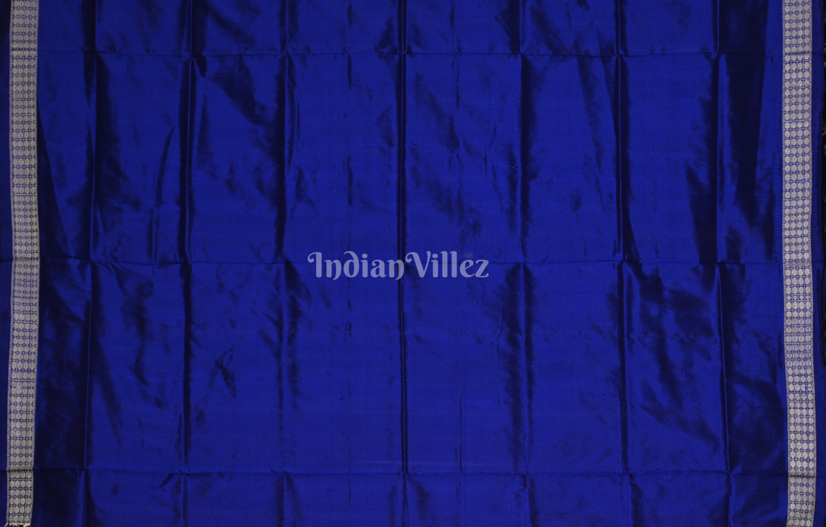 Mustard Yellow Blue Maa Odisha Ikat Bomkai Sambalpuri Silk Saree