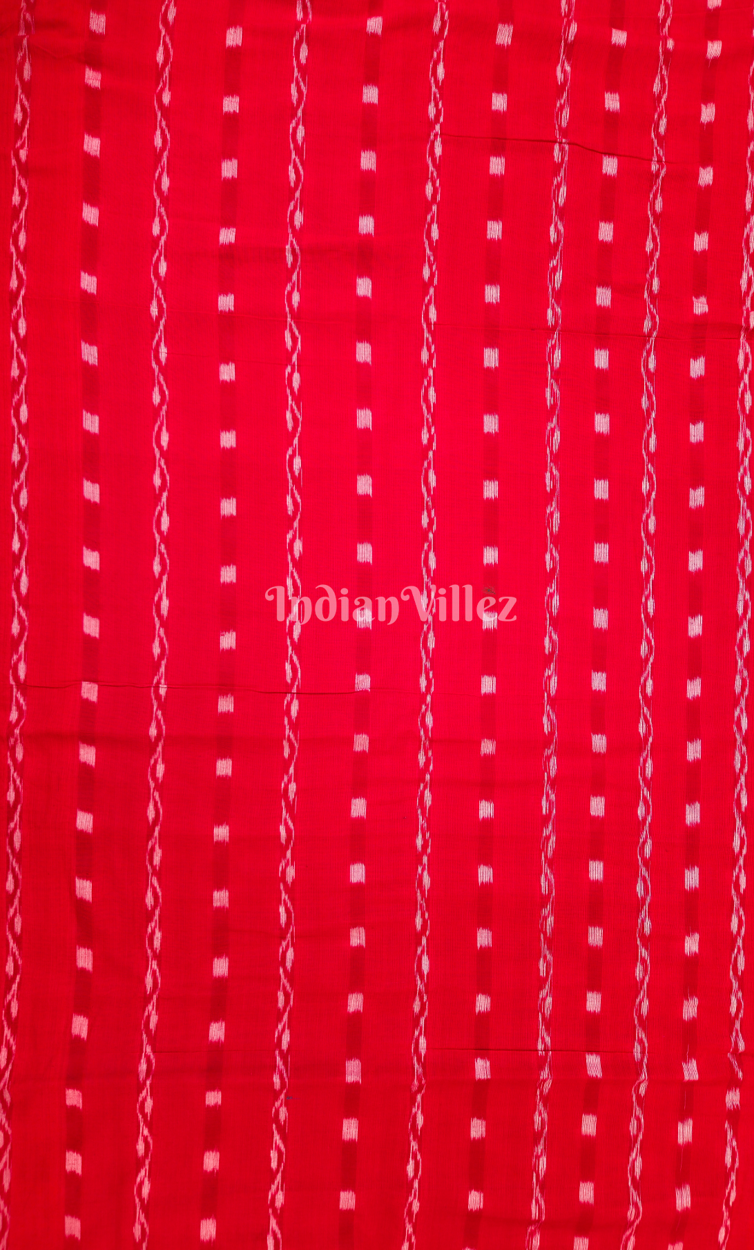 Red Tipa Design Odisha Ikat sambalpuri Cotton Fabric