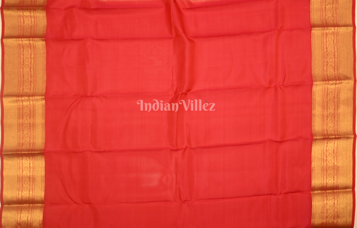 Elegant Red Butta Pure Brocade Kanjivaram Silk Saree