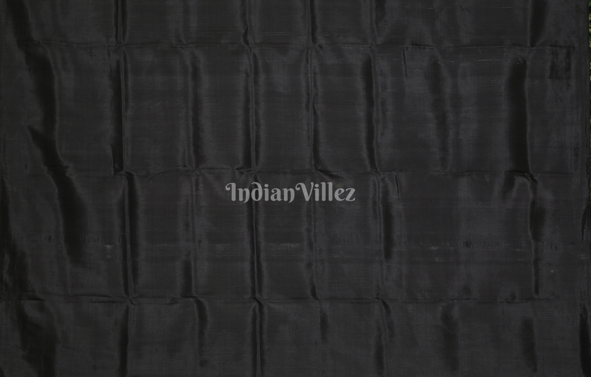 Teal Green Black Nabakothi Designer Contemporary Silk Saree with Jungle Anchal