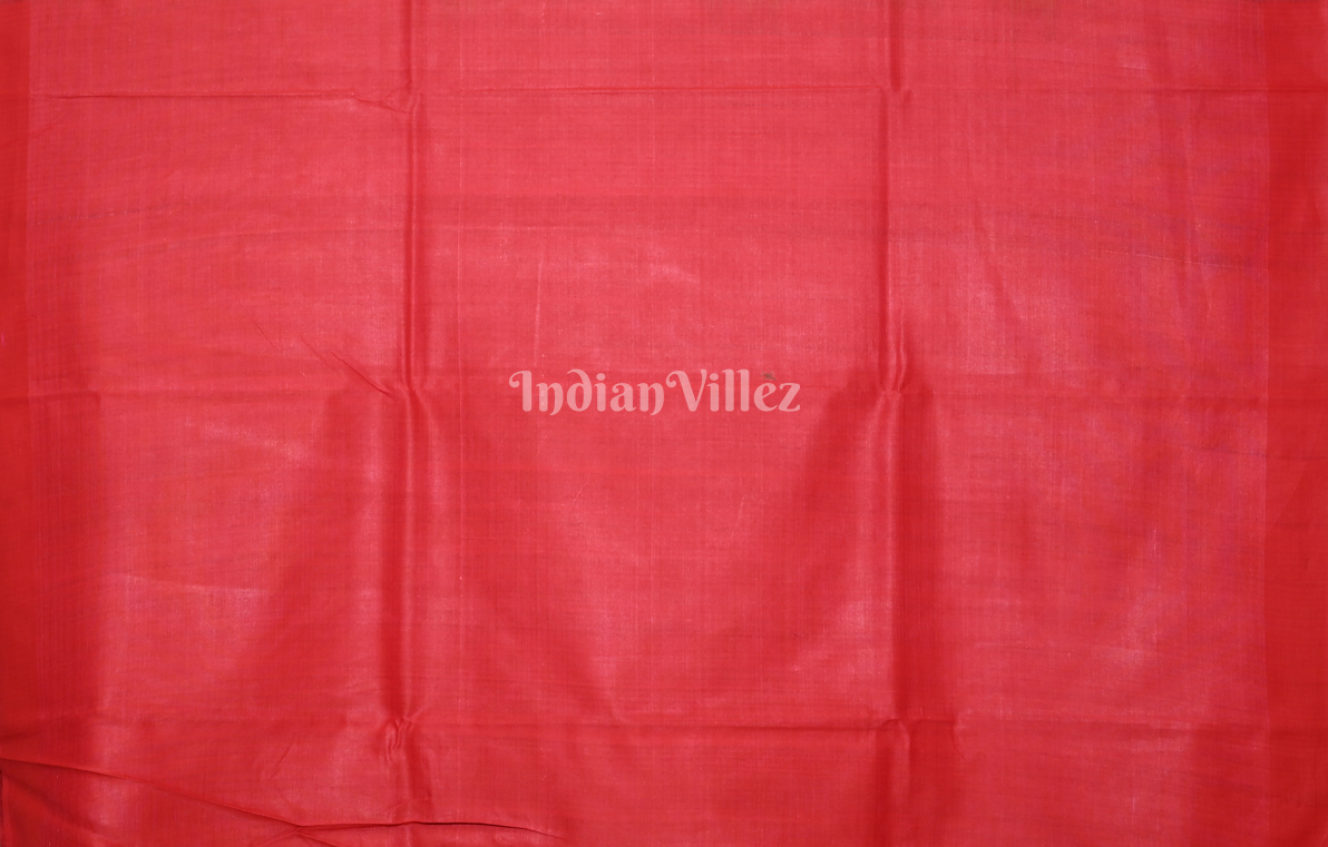 Mehendi Green Red Fine Gopalpur Tussar Silk Saree 