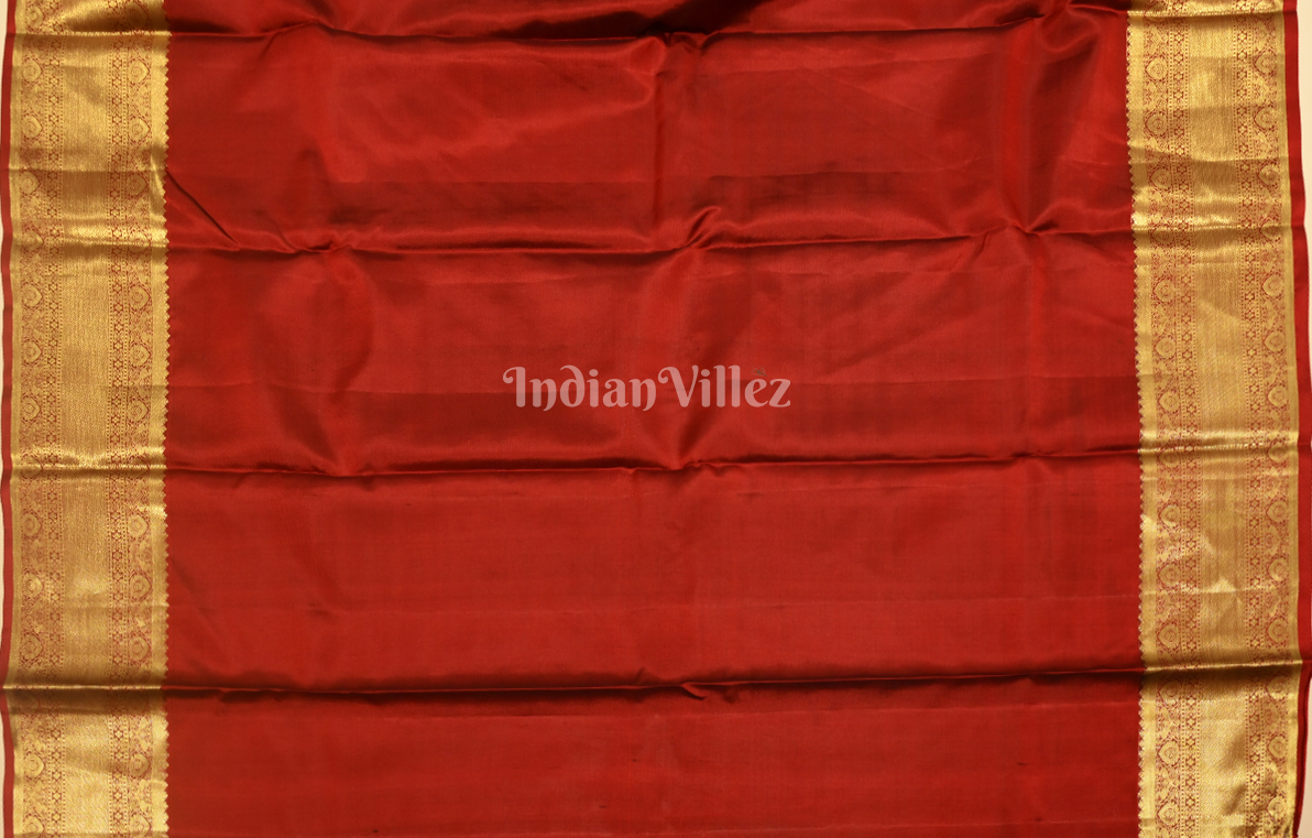 Exclusive Red Golden Zigzag Brocade Pure Kanjivaram Silk Saree 