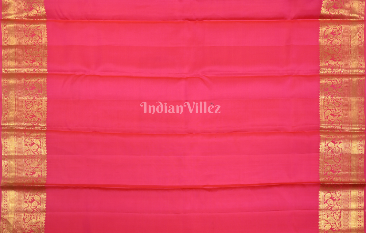 Rani Pink Brocade Pure Kanjivaram Silk Saree 