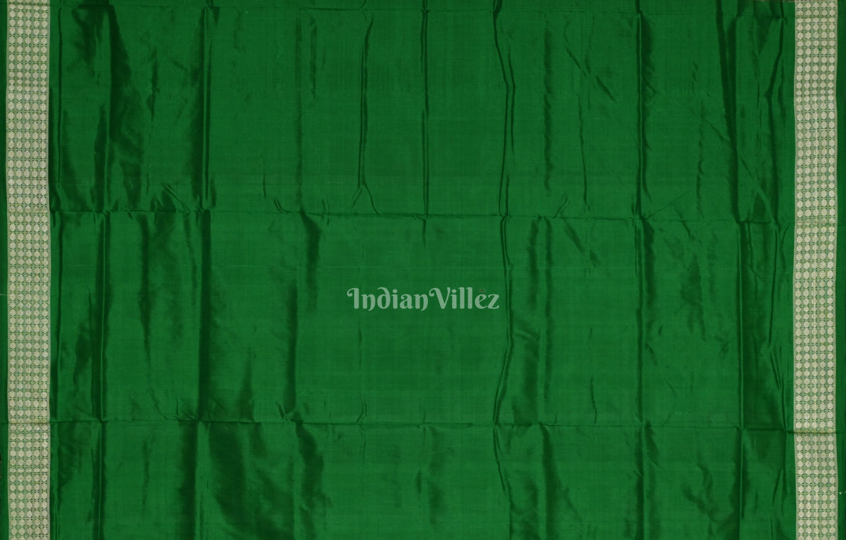 White Green Ashwini Odisha Ikat Sambalpuri Silk Saree