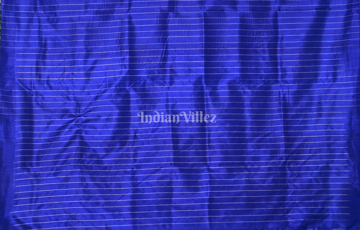 Blue Laxmi Shree Yantra Odisha Ikat Contemporary Designer Silk Saree