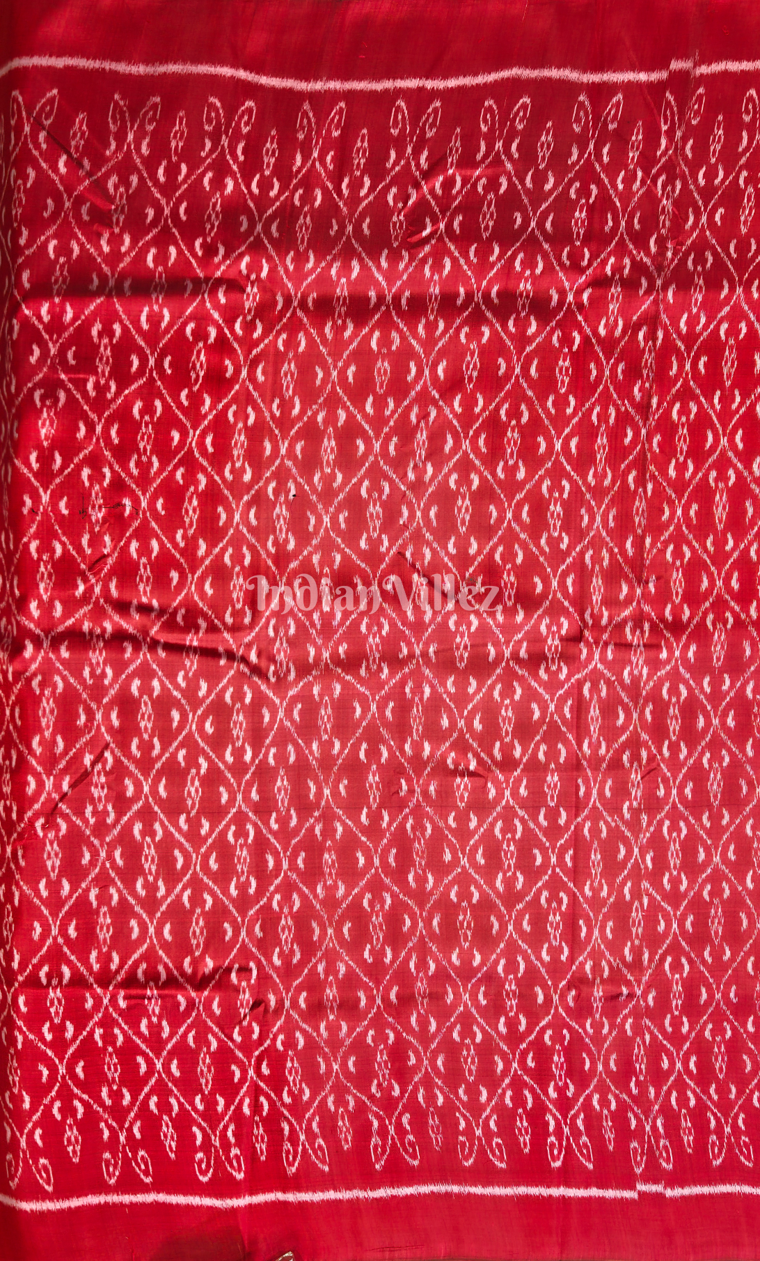 Exclusive Red Odisha Ikat Sambalpuri Silk Fabric