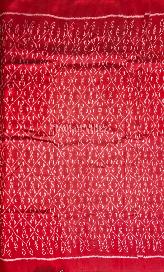 Exclusive Red Odisha Ikat Sambalpuri Silk Fabric