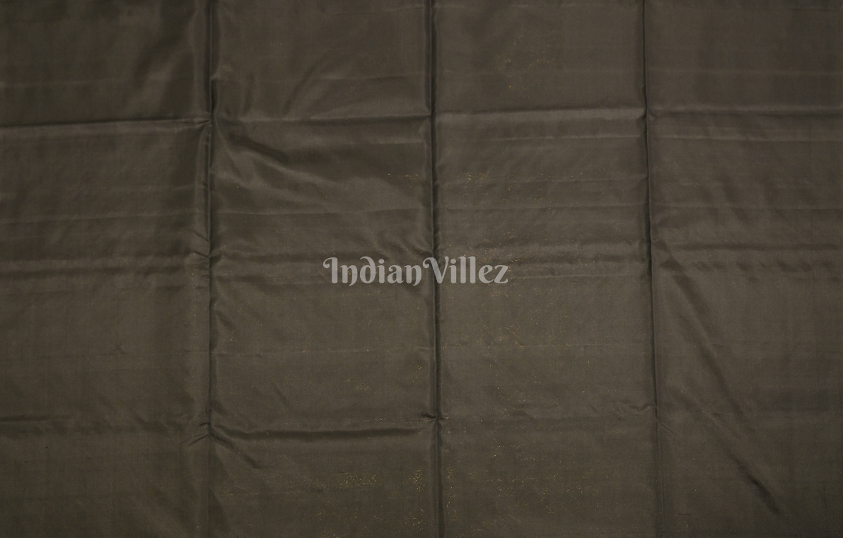 Black Golden Floral Pure Kanjivaram Soft Silk Saree