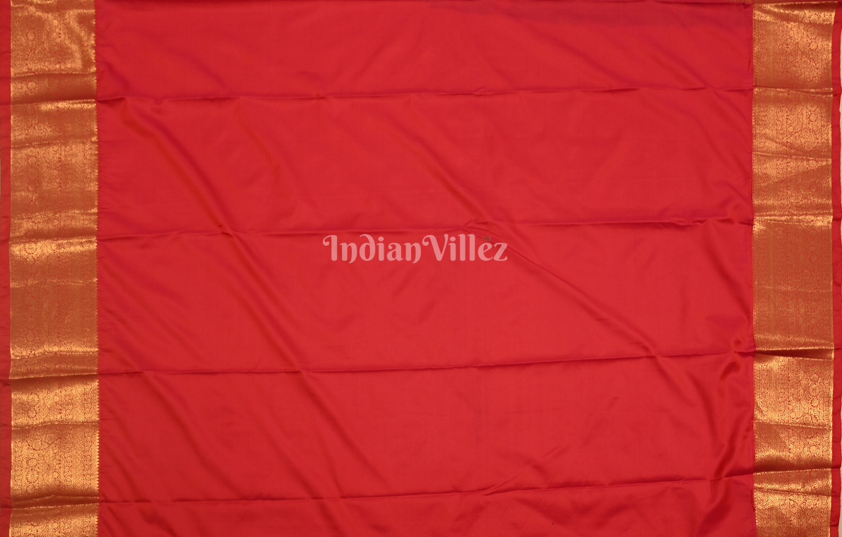 Red Floral Buttas Pure Brocade Kanjivaram Silk Saree