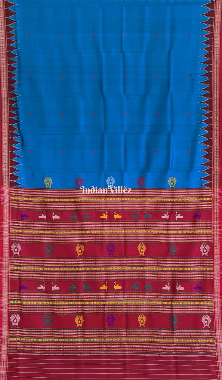 Cobalt Blue Habaspuri Handloom Silk Saree