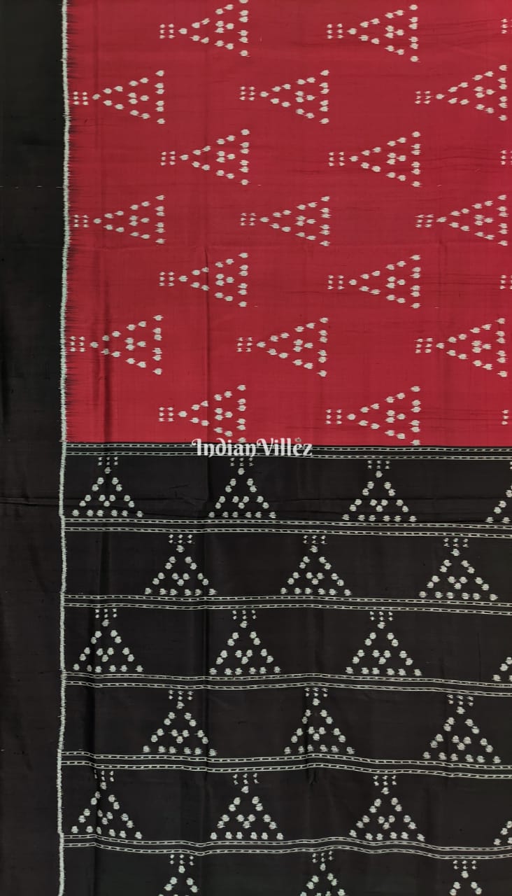 Maroon Jhoti Odisha Handloom Contemporary Sambalpuri Silk Saree ( USA_V )