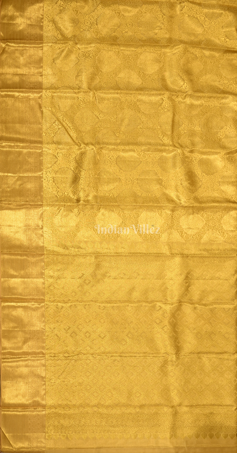 Exclusive Bridal Golden Yellow Floral Pure Kanjivaram Tissue Silk Saree