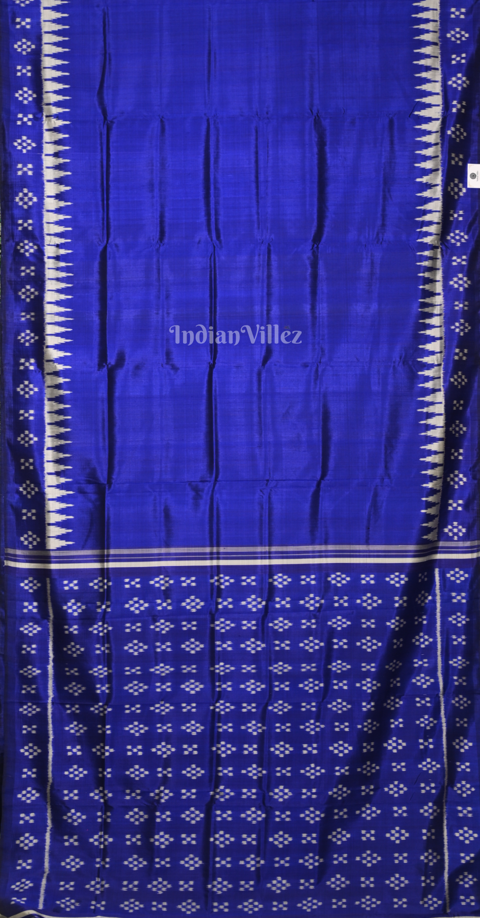 Blue Pasapali Border Contemporary Designer Silk Saree with Pasapali Anchal