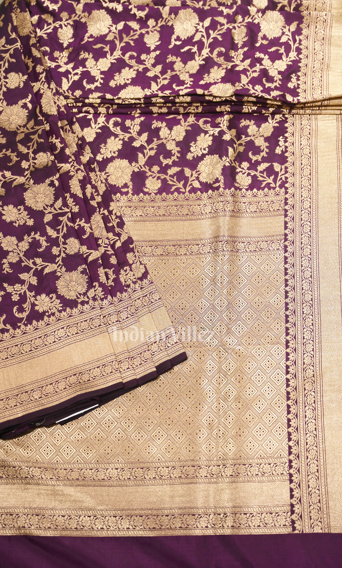  Exclusive Bridal Purple Pure Katan Banarasi Silk Saree 