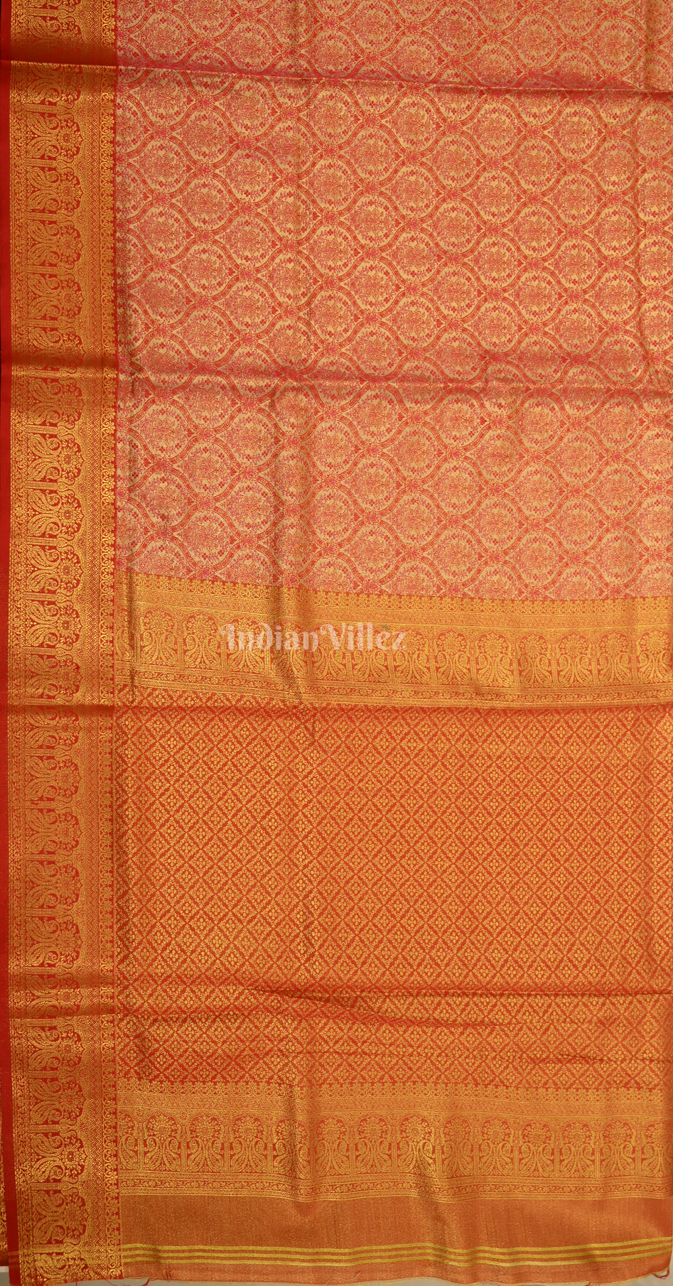 Red Golden Bridal Kanjivaram Silk Saree 