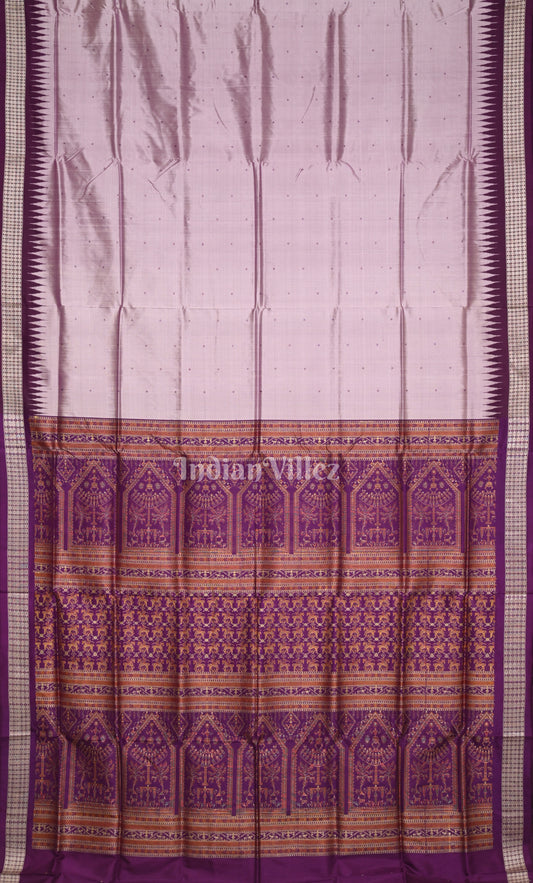 Lavendar Purple Odisha Ikat Bomkai Sambalpuri Silk Saree