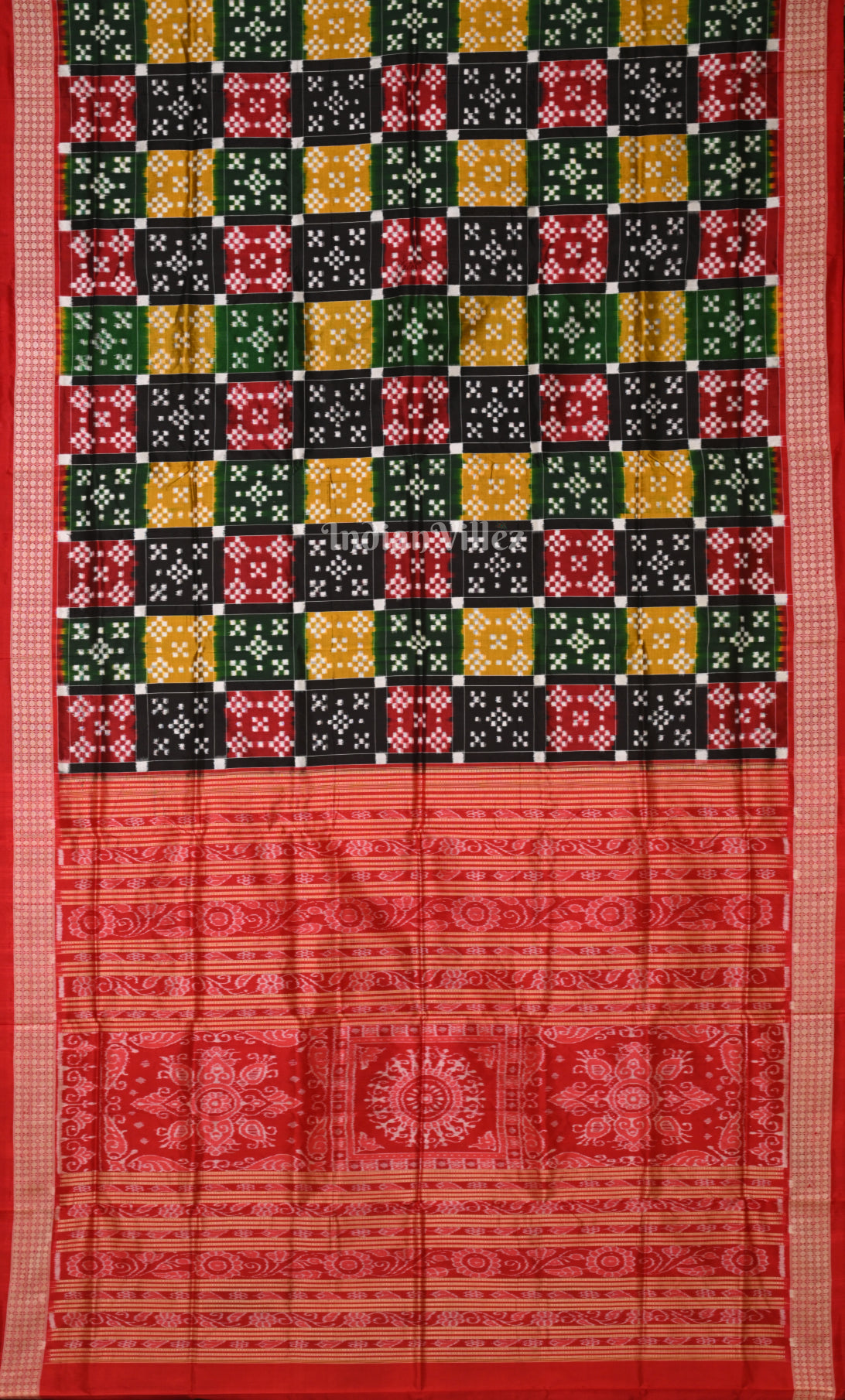 Multicolour Pasapali Odisha Ikat Sambalpuri Silk Saree 