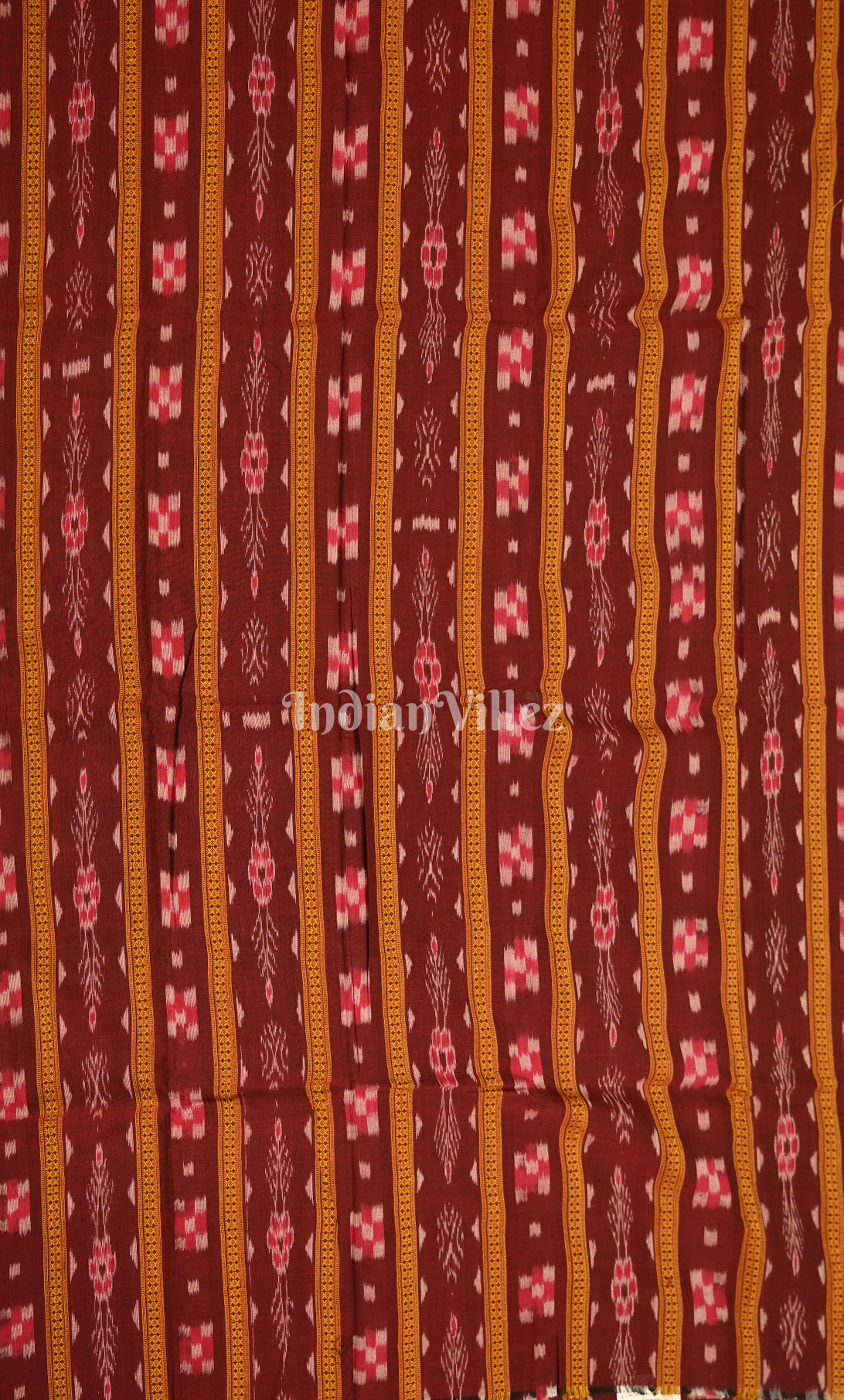 Maroon Pasapali Flower Odisha Ikat Sambalpuri Cotton Dress set with Dupatta