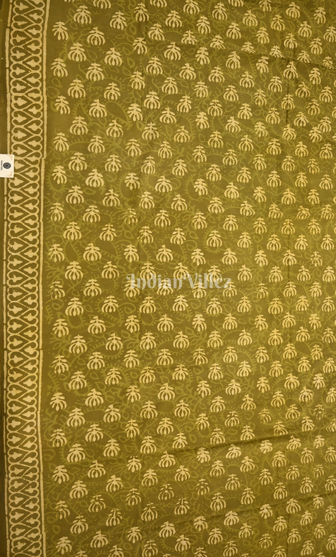 Green Dabu Block Printed Cotton Suit Sets
