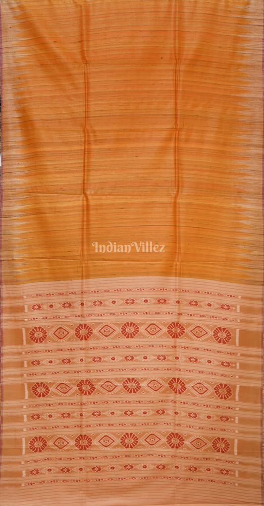 Light Orange Fine Gopalpur Tussar Silk Saree 