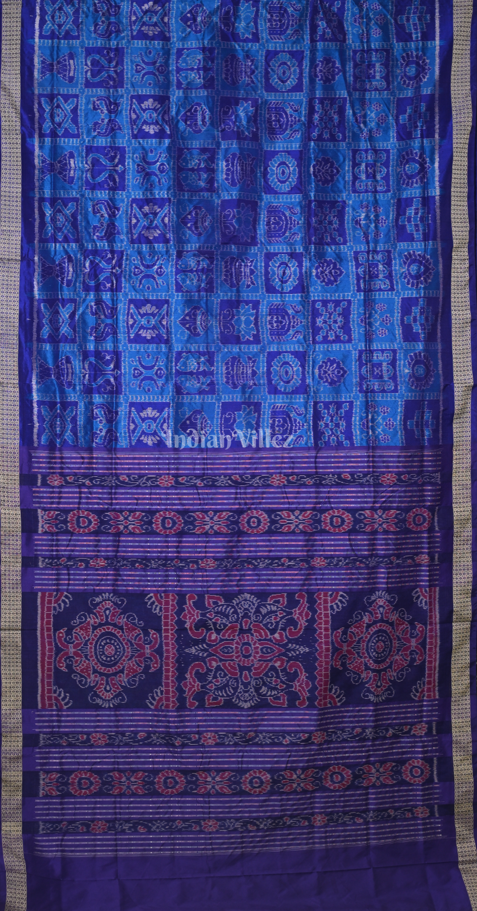 Exclusive Royal Blue Nabakothi Odisha Ikat Sambalpuri Silk Saree 