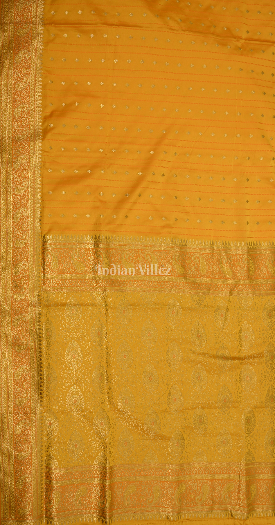Yellow Zari Satin Silk Banarasi Saree
