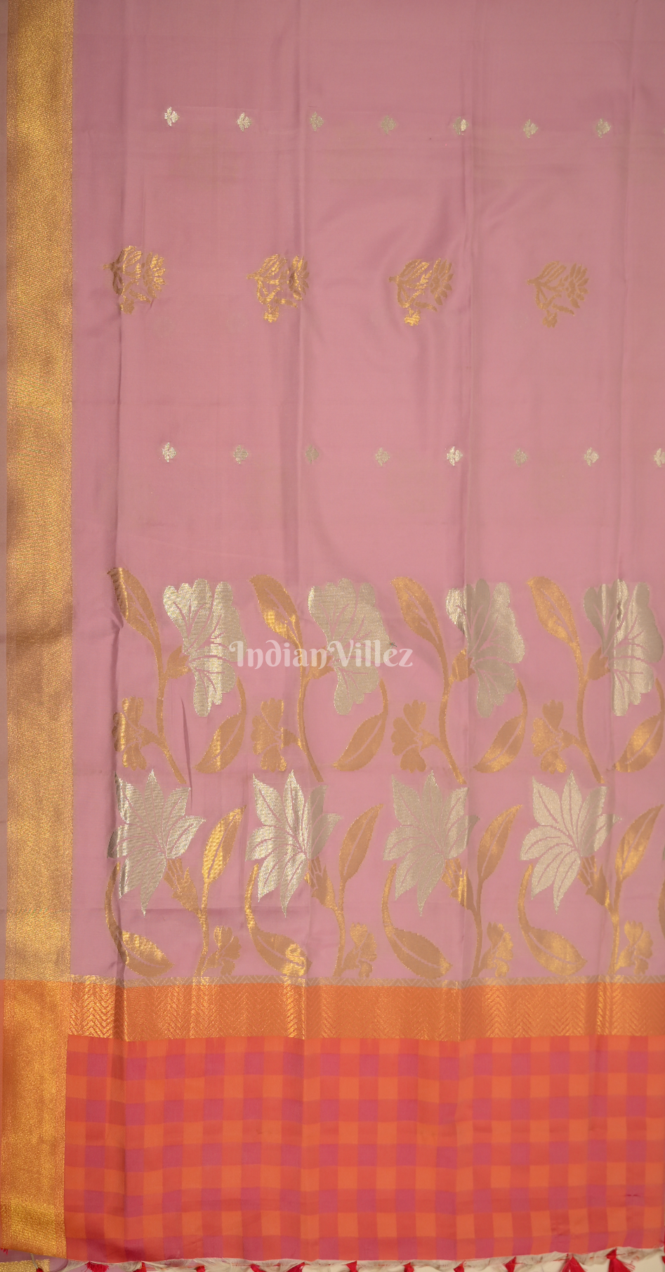 Peach Pink Soft Silk Weaving Saree