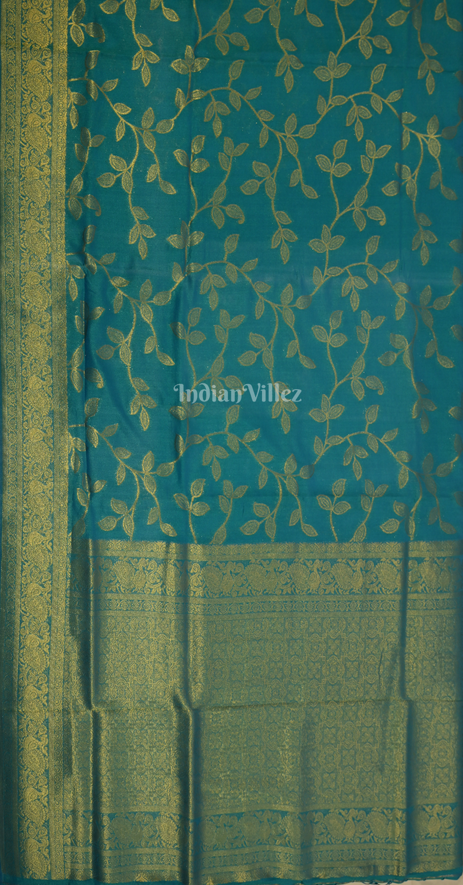  Sky Blue Two Tone Chinon Woven Banarasi Silk Saree