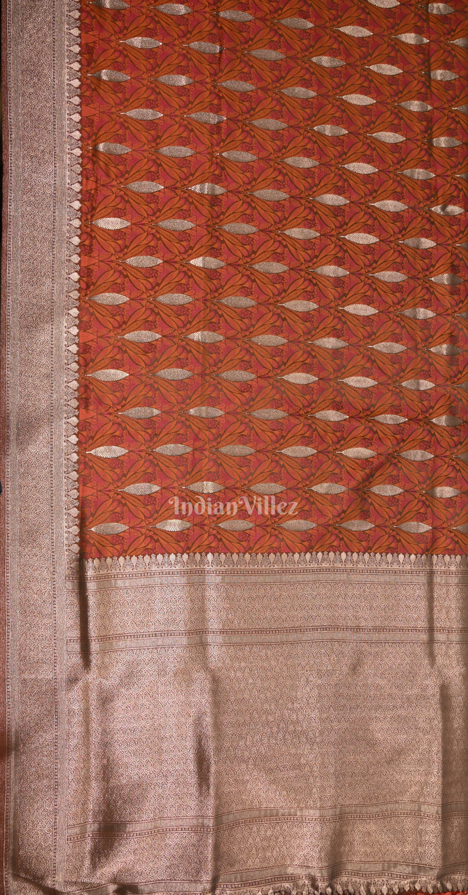 Maroon Zari Banarasi Satin Silk Saree