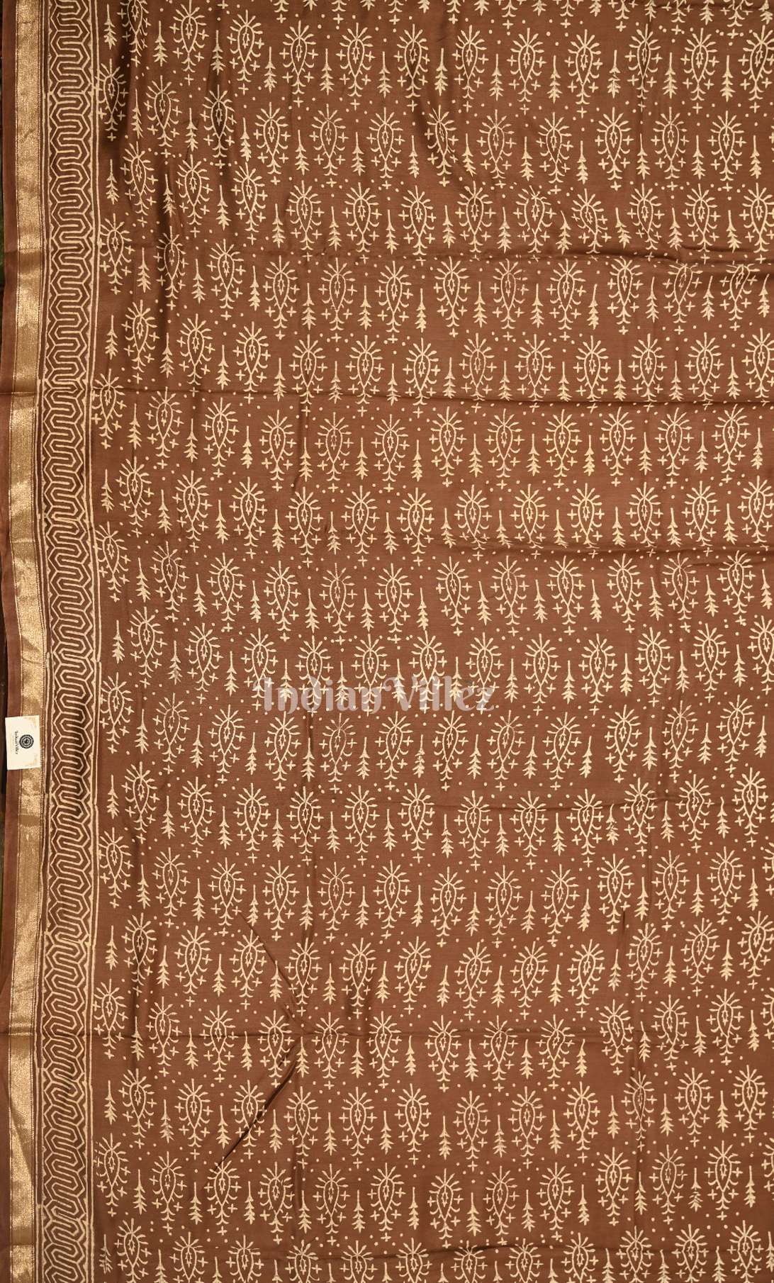 Dark Brown Block Printed Cotton Suit Sets