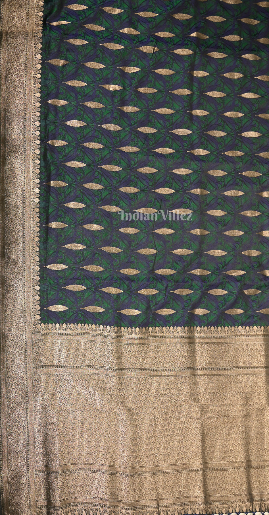 Navy Blue Zari Banarasi Satin Silk Saree