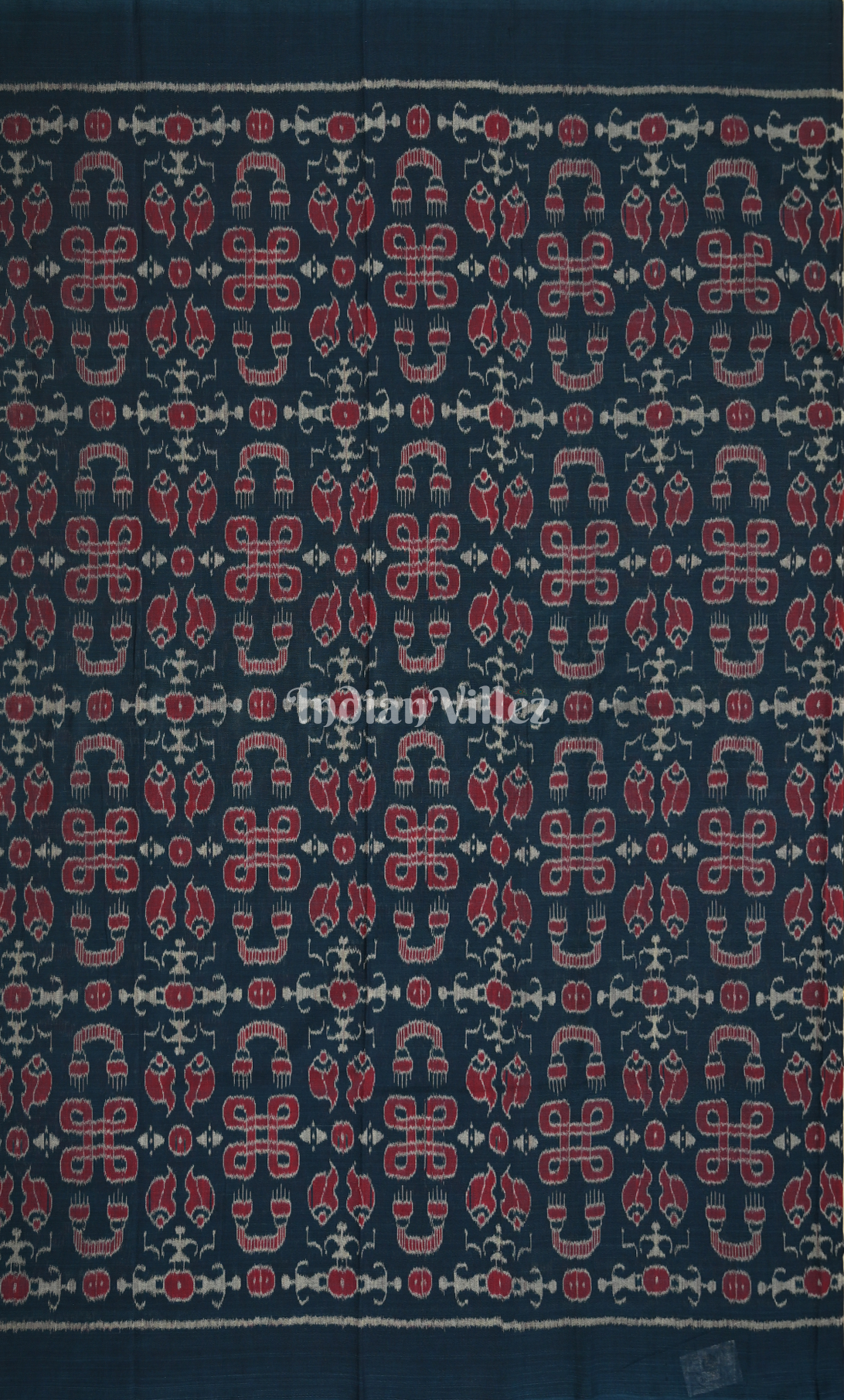 Blue Red Tribal Design Odisha Ikat  Sambalpuri Dress Set & Dupatta 