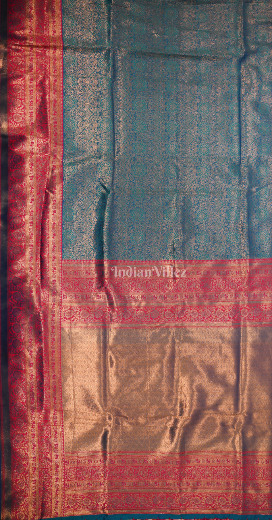 Sky Pink Chaap Weaving Silk Saree