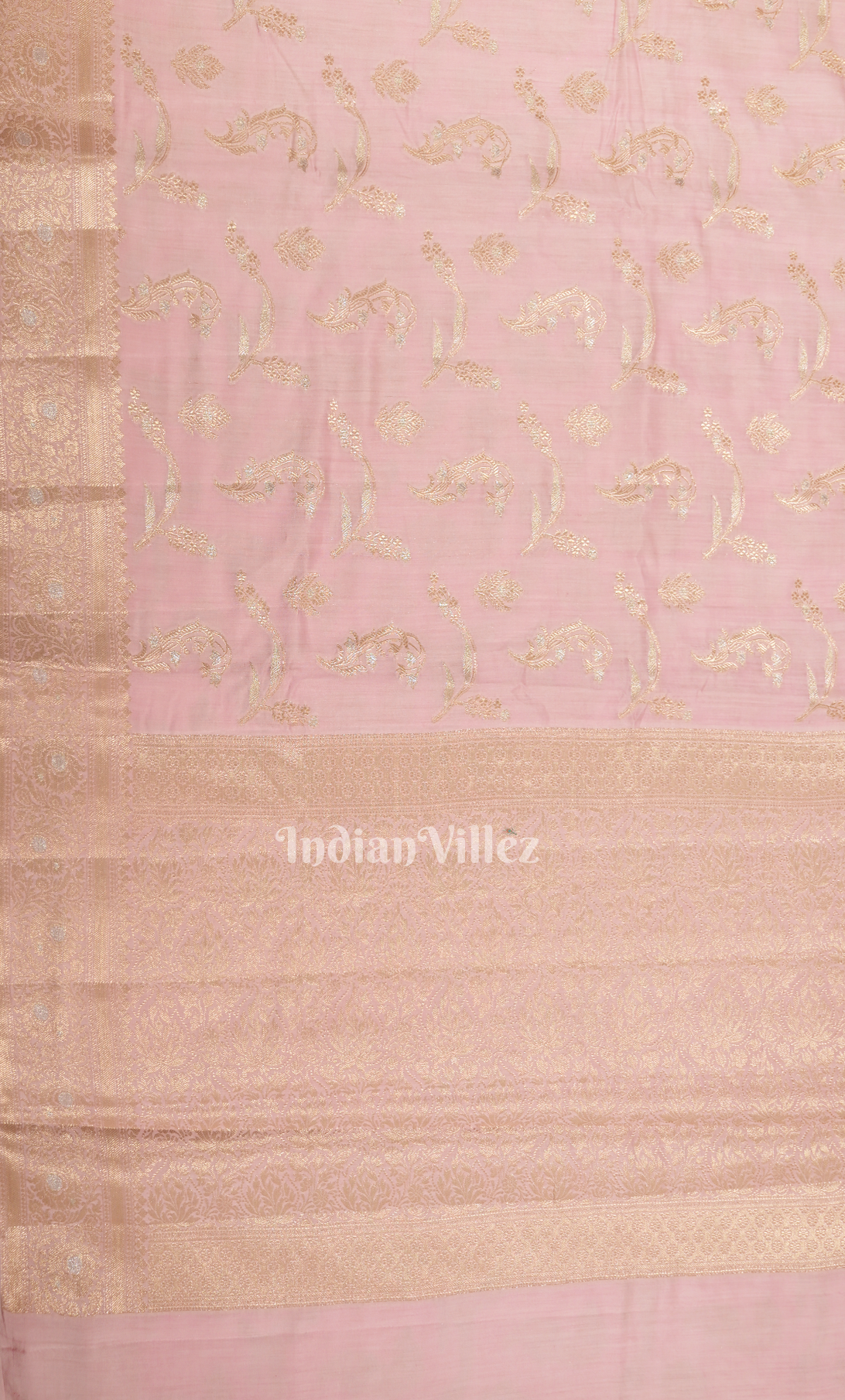 Baby Pink Pure Katan Banarasi Silk Saree 